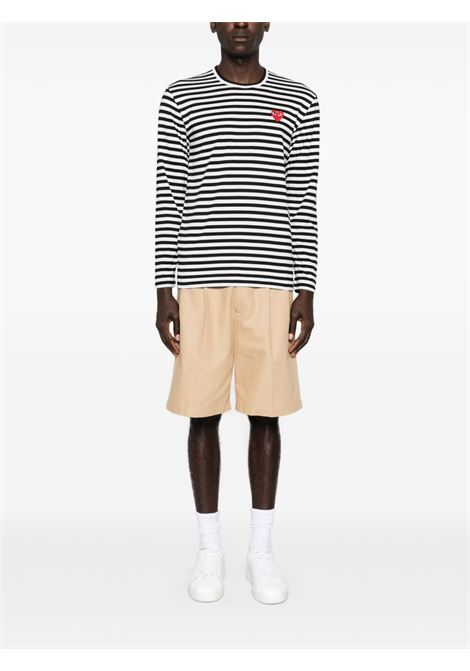 l/s red emblem t-shirt unisex black COMME DES GARÇONS PLAY | AX-T164-0511
